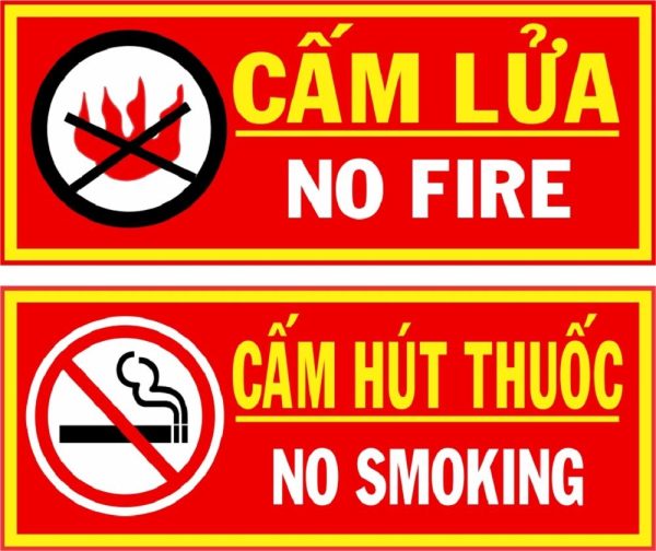 BẢNG CẤM LỬA CẤM THUỐC