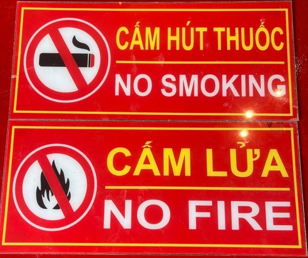 BẢNG CẤM LỬA CẤM THUỐC MICA