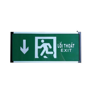 Đèn exit chỉ dẫn thoát hiểm đi xuống